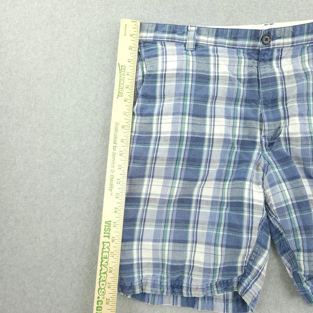 Tommy Bahama Shorts Mens 40 Blue Plaid Linen Blend Chino Casual 10